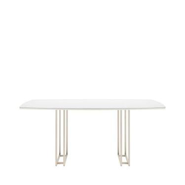 Imagem de Mesa de Jantar Retangular com Vidro para 6 Lugares New Line 184 cm - C