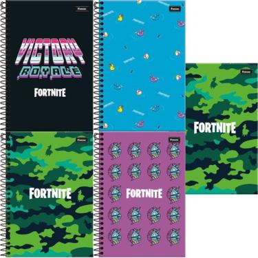 Imagem de Kit 5 Cadernos Espiral Fortnite 96fls 2022 - Foroni