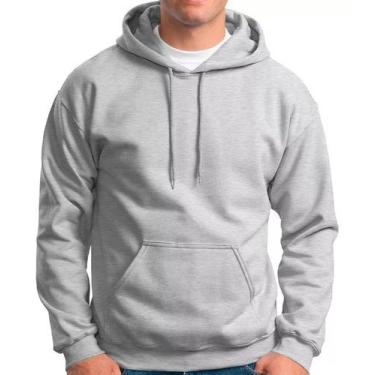 Imagem de Moletom Liso Masculino Blusa De Frio Canguru Cinza - wribeiro, M, Cinz