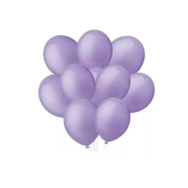 Imagem de Balão Colorido Tamanho 9 Liso Bexiga Aniversário 50un Festa (Lilás)