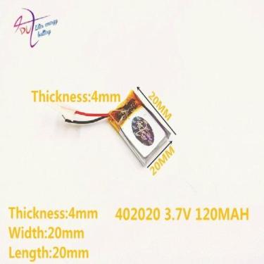 Imagem de Bateria 3.7v 120 Mah 4mm X20mm X20mm 2 Fios 402020 - bgb