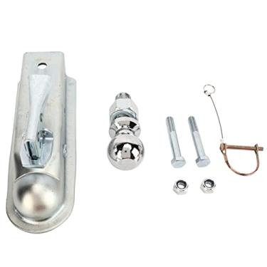 Imagem de Acoplador de reboque de língua reta com trava e esfera de engate de 5 cm para carga de 1,587 kg - acessório para trailer e trailer