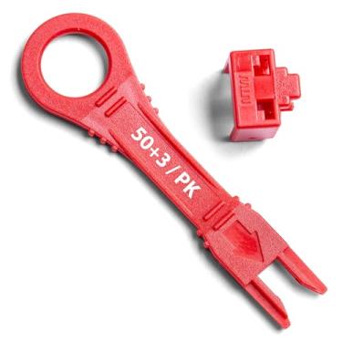 Imagem de NTW Bloqueador de porta RJ45 e capa contra poeira, trava de porta de rede, protetor de porta Ethernet, trava de cabo LAN, conector RJ45 seguro com chaves codificadas por cores, compatível com TAA, 50