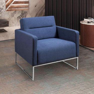 Imagem de Poltrona 1 Lugar Siena Estofados Ferrari Veludo Paris Azul