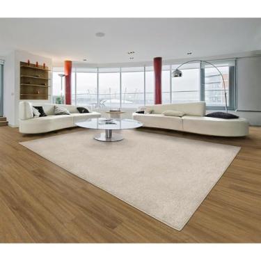 Imagem de Tapetes São Carlos – Tapete Tufting Ecletik Bege | Liso em Polipropileno com Toque Suave e Proteção UV | Antialérgico, Lavável e Acolhedor p/Sala | 1,5cm x 3m x 4m