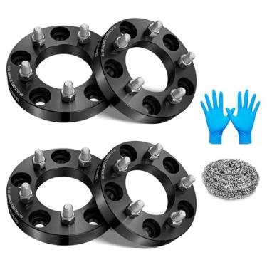 Imagem de BDFHYK 5 x 127 mm a 5 x 114,3 mm padrão de parafuso de roda 2.5 cm 5x5 a 5x4.5 conversor espaçador de roda compatível com Commander Grand Cherokee Wrangler, adaptadores de roda de 5 terminais 1/2-20 e
