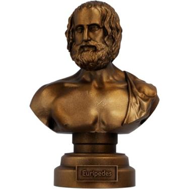 Imagem de Estátua Busto Eurípedes - Poeta Trágico Grego (Cor Cobre Antigo)
