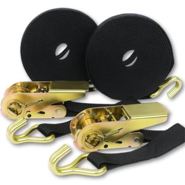 Imagem de Kit 4x Cinta Catraca 800kg 4,6 Metros Amarração de Carga em Caminhão Carreta Camionete Moto com Gancho J em Aço Bicromatizado - Vale Cintas (4)