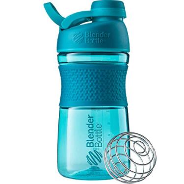 Imagem de Coqueteleira SportMixer da BlenderBottle perfeita para shakes de proteína e pré-treino, 590 ml, azul-petróleo