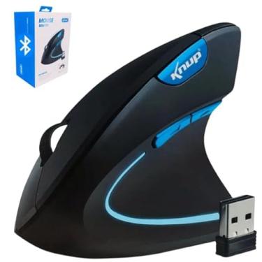 Imagem de Mouse Sem Fio Vertical Recarregável 2.4GHz USB – Ergonômico, Preto | Conexão Estável, Design Inovador, Ideal para PC e Notebook