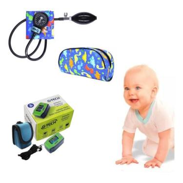 Imagem de Kit Saúde Infantil C/ Aparelho De Pressão + Oxímetro G-tech - BIC