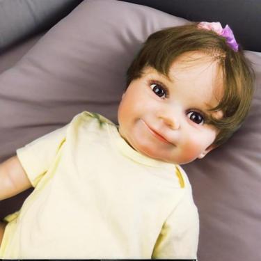 Imagem de WKMRH Bebê Reborn Boneca, bebe reborn realista,Pintura Feche os olhos Macio Lavável boneca reborn Vinil Corpo Inteiro Silicone