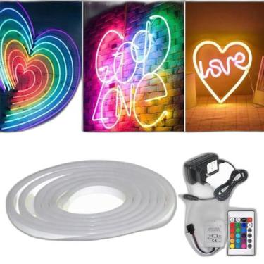 Imagem de Fita De Silicone Led Neon Rgb 5M 12V Com Controle E Fonte - CBC