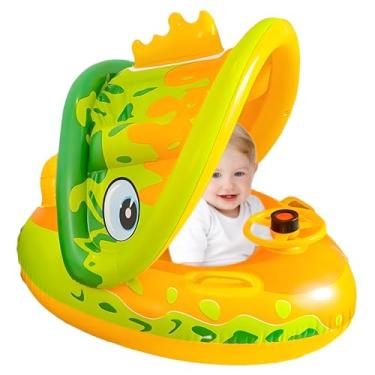 Imagem de Fóates da piscina de criança, flutuação infantil da piscina de natação,Crianças flutuam da piscina com dossel - Meninos meninas de 1 a 5 anos jogando brinquedo, jangada inflável para banheira, hotel,
