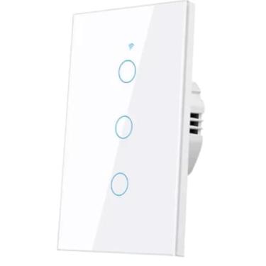 Imagem de Interruptor Inteligente Wireless 3 Botão Bivolt Compatível Amazon Alexa e Google Assitente para Automação Residencial Branco