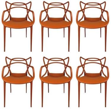Imagem de Kit 6 cadeiras allegra terra cota - AJ