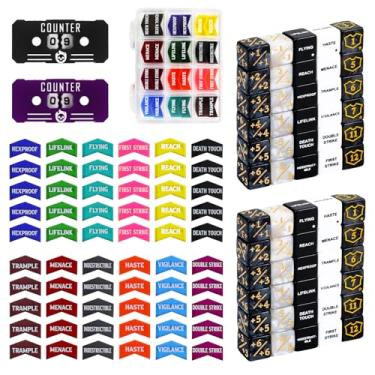 Imagem de SIXPOINTS 122Pcs MTG Dice Counters Keyword Counters Life Counter 1/+1 counters Commander Buff Tokens 6 Sided Dice Set for Magic The Gathering, MTG, TCG, Card Games Accessories (A-122PCS/SET)