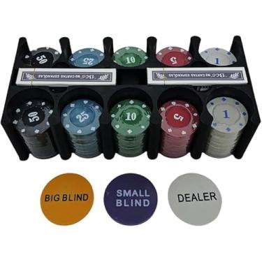 Imagem de Jogo De Poker Profissional Chips 200 Fichas Com Toalha