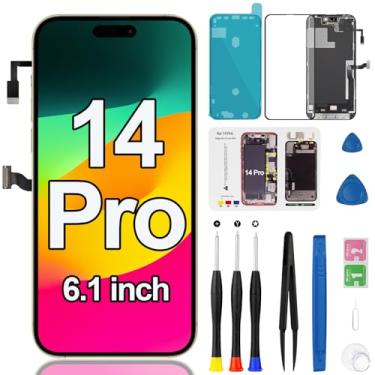 Imagem de Substituição de tela para iPhone 14 Pro com fone de ouvido frontal, sensor de proximidade, cabo flexível, tela LCD sensível ao toque 3D, kit de ferramentas de reparo de moldura digitalizadora