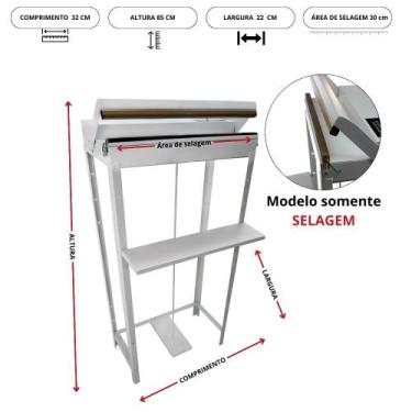 Imagem de Seladora Pedal 30cm Para Selar E Cortar Sacos Plásticos - ISAMAQ