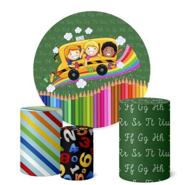 Imagem de Trio Capas Cilindro Painel Redondo 1,50m Volta as Aulas - Fadrix, K1VA