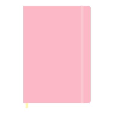 Imagem de Caderneta sem pauta Rosa Candy com marcador fitilho creme e elástico, capa texturizada