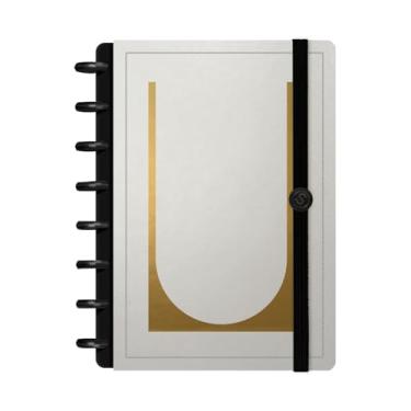 Imagem de Caderno de Disco ISCOOL Capa Dura Monograma Minimal Perfil P Ouro Letra (Letra U)