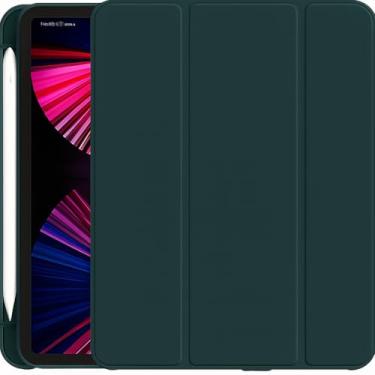 Imagem de Capa Case PREMIUM Anti Impacto com função sleep e suporte para Apple Pencil - compatível com iPad Air 4, 5 e 6, Air 11 2024 e 2025 Chip M3 (Verde Escuro)