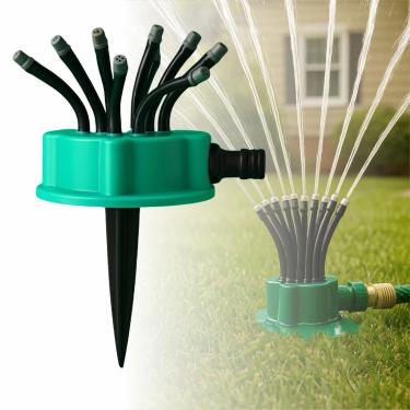 Imagem de Aspersor de grama rotativo automático de 360° - Sistema de irrigação de água de jardim para irrigação externa de gramados, plantas, flores e vegetais
