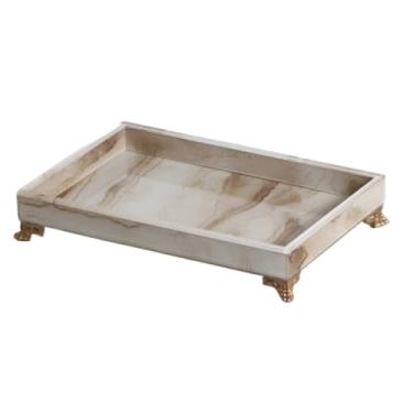 Imagem de Bandeja Para Penteadeiras 25x15 Efeito Mármore Bandeja Organizadora(Nude Mesclado,SEM O PÉ)
