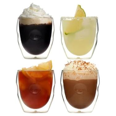Imagem de Ozeri Moderna Artisan Series Copos para bebidas de parede dupla, 236 ml, conjunto de 4