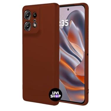 Imagem de Capa Case Capinha Compatível Motorola G75 Silicone Com Bordas Elevadas Aveludada Forro Premium (MARROM)