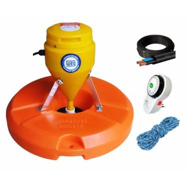 Imagem de Kit Oxigenador Chafariz para Piscicultura 0,5cv 1/2cv - Timer Cabo Cor
