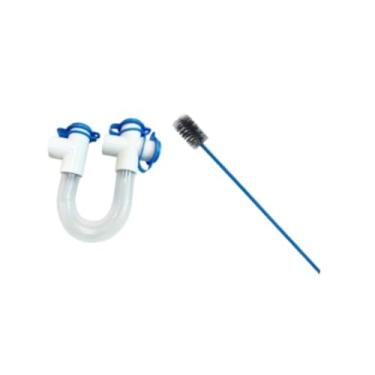 Imagem de Generic Dispositivo de vedação de água com sifão em U de PVC com acessórios de escova, fácil montagem e substituição de bloqueio de ar de 3/4 de polegada para