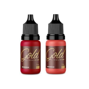 Imagem de Kit 2 Pigmentos Magcolor Line Lips Micropigmentação Labial Cores Vermelho e Coral