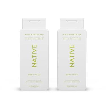Imagem de Native Sabonete líquido contém ingredientes derivados naturalmente. Para mulheres e homens, sem sulfatos, parabenos e corantes, deixando a pele macia e hidratante | Aloe e chá verde, 510 g - pacote