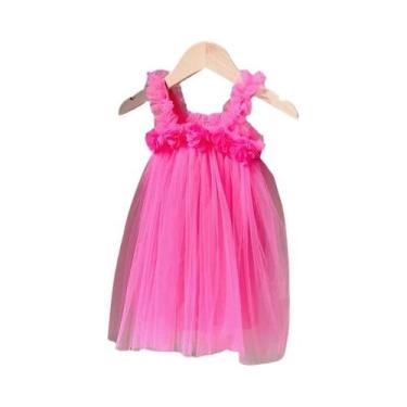 Imagem de Vestido de Menina Sereia com Tule 3D - Tamanhos 1 a 6 anos - 6 Cores, 