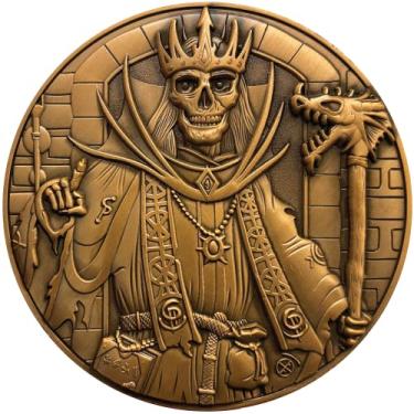 Imagem de Goliath Coins - Lich - Large Collectible Display Coin, Includes Stand, 3D Dual-Sided, 2.75", 4oz, Zinc Alloy