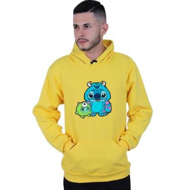 Imagem de Moletom Unissex Canguru Lilo And Monstros S.a - Lafre, Amarelo, M
