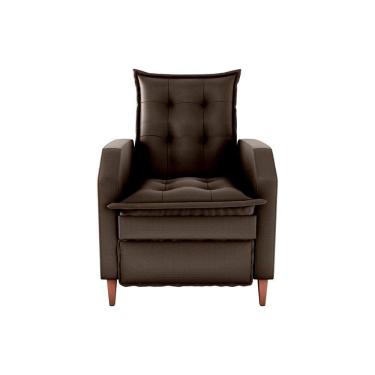 Imagem de Poltrona Amamentação Luxo Reclinável Com Assento Confortável Yaris Matrix Veludo Turkey Marrom