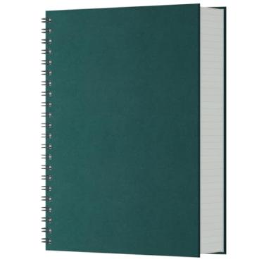 Imagem de EUSOAR Cadernos para escola, 1 pacote A4 21,1 cm x 28,4 cm capa dura, pautado em espiral, pautado universitário, 240 páginas (120 folhas), caderno profissional para anotações de negócios e escritório