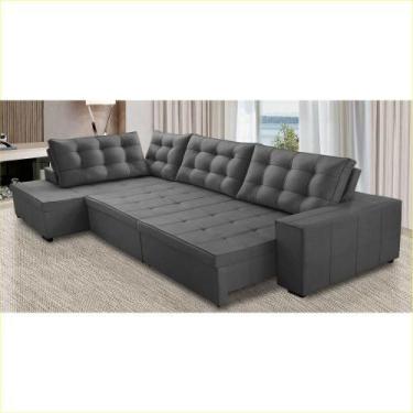 Imagem de Sofá de Canto Retrátil e Reclinável com Molas 3,40x2,00 Esq Julia Sued