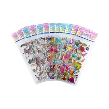 Imagem de Adesivos De PVC 3D De Unicórnio Kawaii Com Bolhas, 12 Folhas/Conjunto 