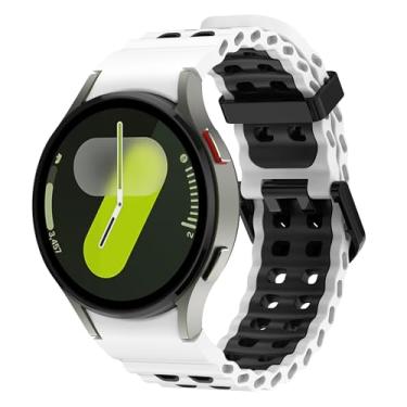 Imagem de Sodhad Pulseira de silicone macio compatível com Samsung Galaxy Watch 7 de 44 mm e 40 mm e pulseiras esportivas respiráveis para Galaxy Watch 7 6 5 4 de 44 mm e 40 mm / 6 Classic de 43 mm 47 mm / 5