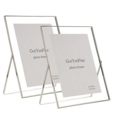 Imagem de Conjunto de molduras flutuantes Goryee Fine Silver Metal 20x25 cm (8x1