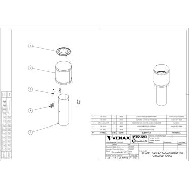 Imagem de Chapeu Canhao para Chamine 150 Mm Preto