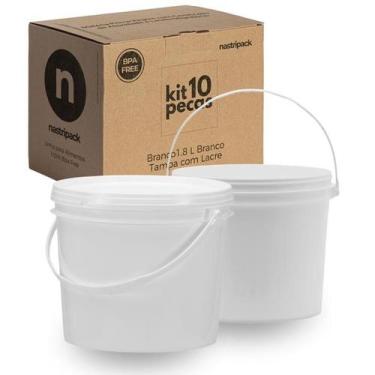 Imagem de Balde 1.8 Litros Branco Para Gelo 10 Pçs - Nastripack