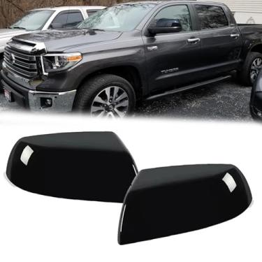 Imagem de Capa de espelho retrovisor externo preto brilhante para Toyota Tundra 2007-2021 Toyota Sequoia (preto brilhante)