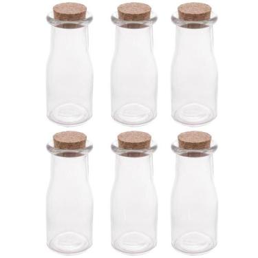 Imagem de Kit 6 Porta Temperos de Vidro 200ml com Tampa de Rolha Lyor para Decor
