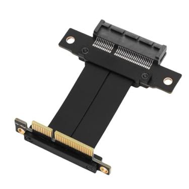 Imagem de Asixxsix Cabo PCIE 4.0 X4 RISER, 90 Graus PCI-E 4x Male para Feminino Extensão Cabo PCI-E Adaptador de Extrem, 8 Gbps Gen 4 GPU Graphics Extension Cable (5cm)